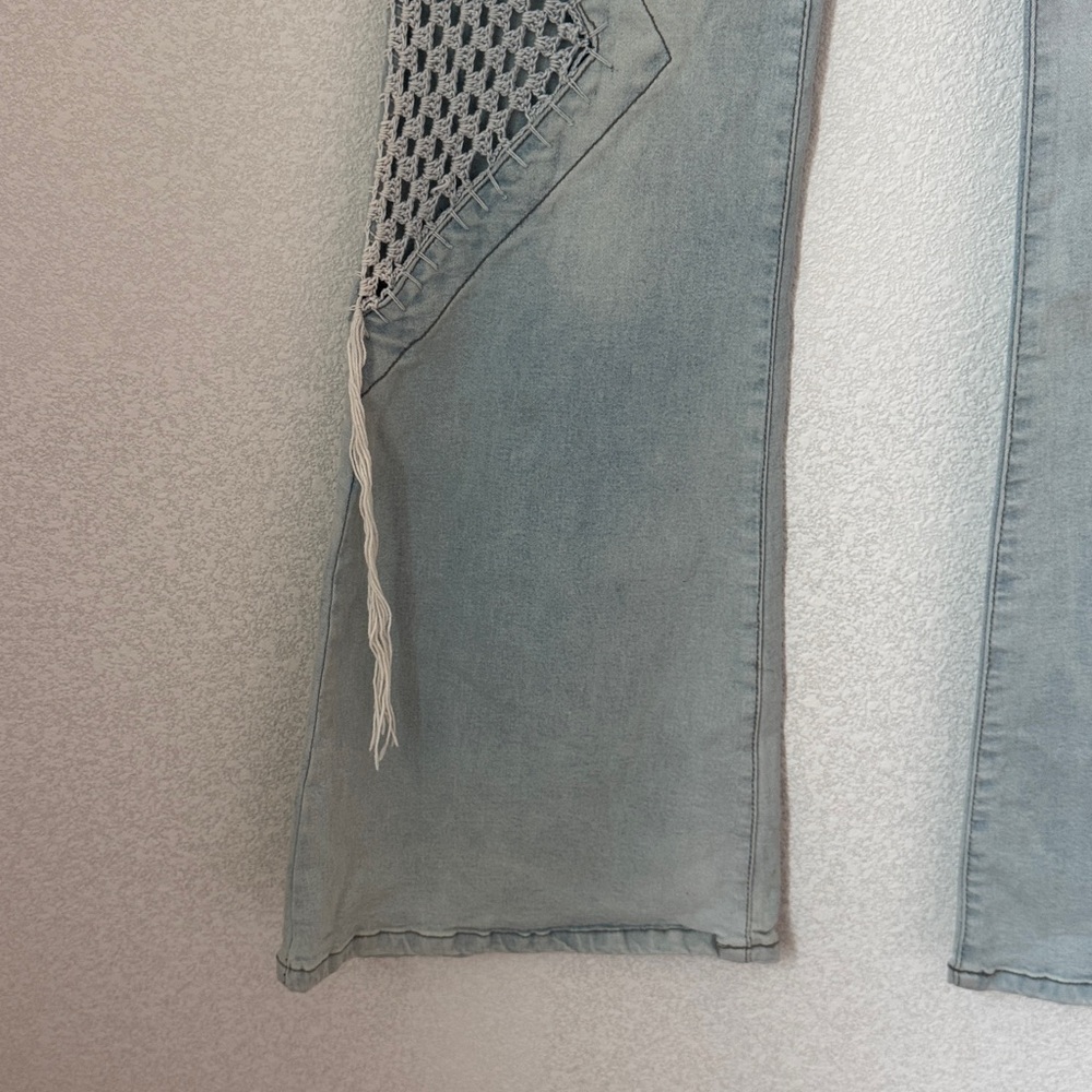 Banana Limon Brazilian Jeans Women SZ 25 Crochet Boho Flare SZ  5/6 sale🔥🔥🔥 - Picture 5 of 11